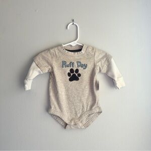 Gymboree Ruff Day Dog Onesie - Gray/Tan